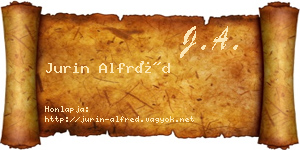 Jurin Alfréd névjegykártya