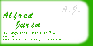 alfred jurin business card
